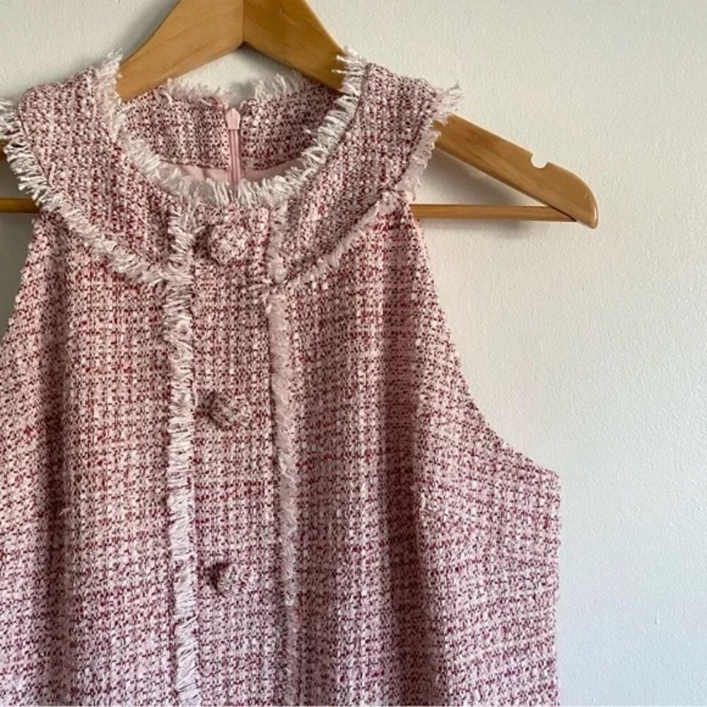 GEORGIE Pink Tweed Sleeveless Mini Dress NEW - Picture 4 of 8